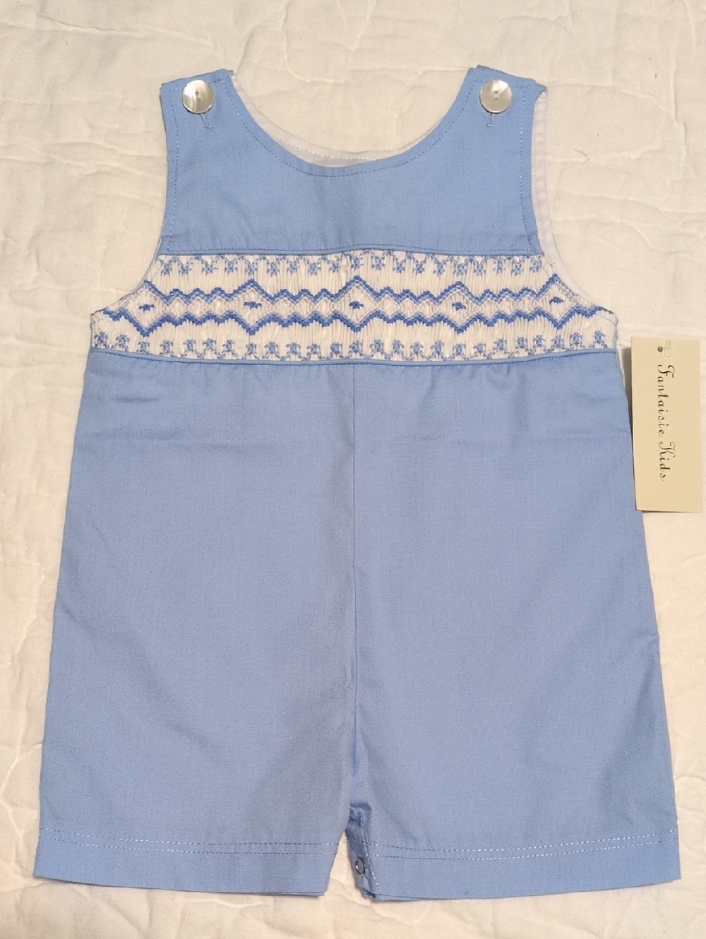 Fantasie Baby Romper in Light Blue and White